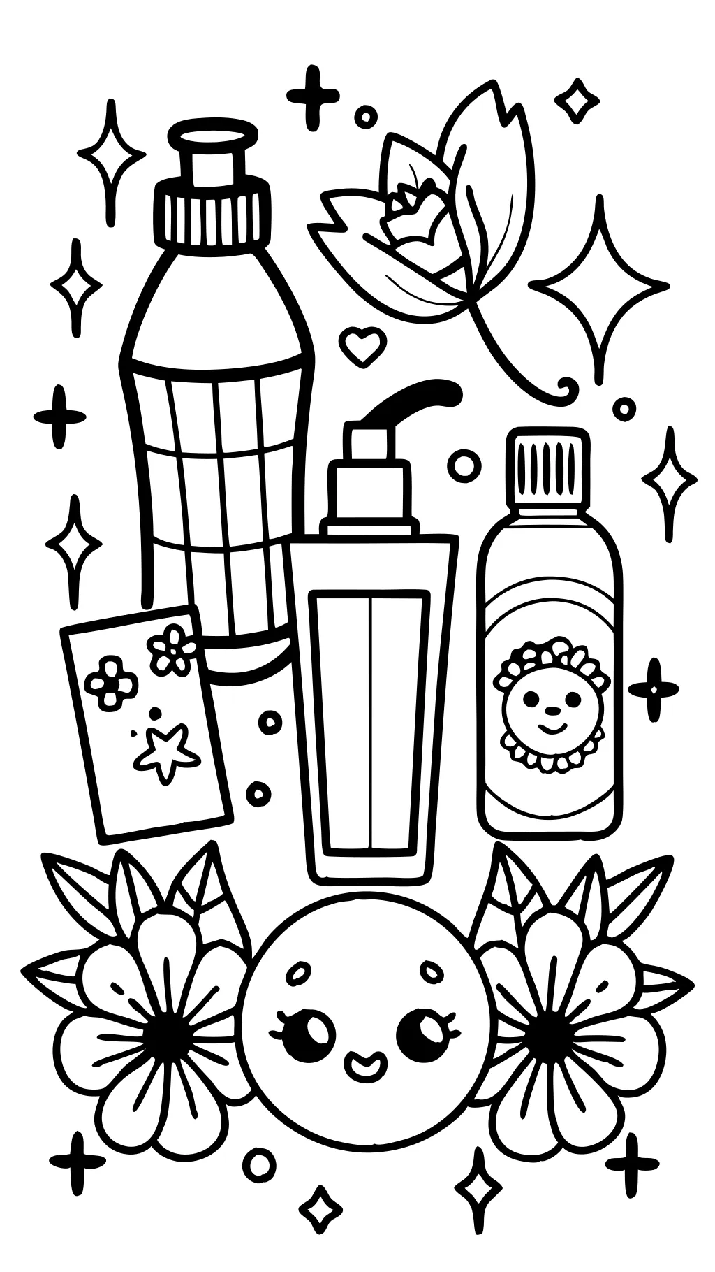 preppy skincare coloring pages